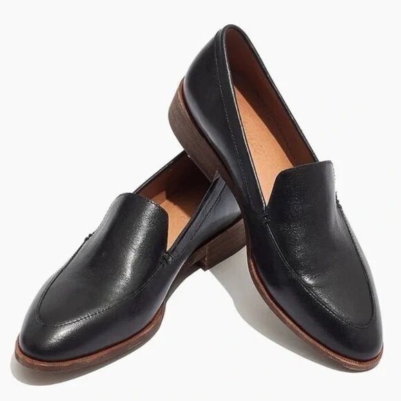 Madewell Womens Black Leather Loafers Size 7 - Picture 2 of 10
